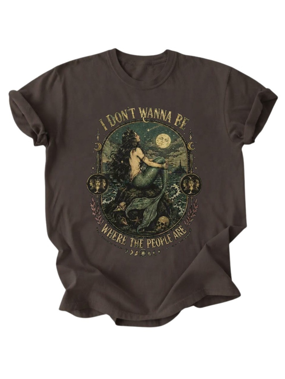 I Dont Wanna Be Mermaid Graphic Cotton Gildan T-Shirt